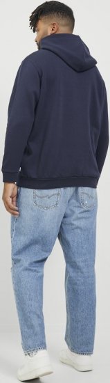 Jack & Jones BRADLEY Hoodie Navy Blazer - Tröjor & hoodies - Stora hoodies & tröjor - 2XL-14XL