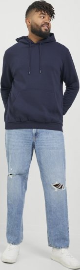Jack & Jones BRADLEY Hoodie Navy Blazer - Tröjor & hoodies - Stora hoodies & tröjor - 2XL-14XL