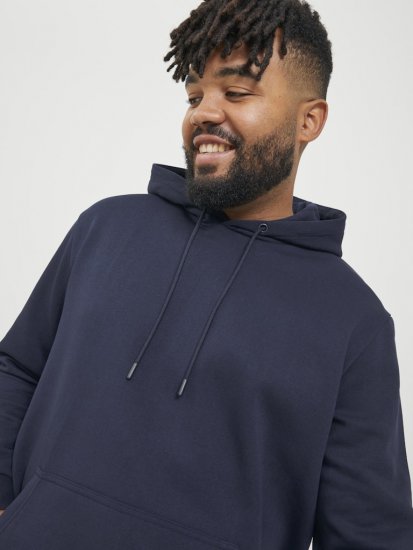 Jack & Jones BRADLEY Hoodie Navy Blazer - Tröjor & hoodies - Stora hoodies & tröjor - 2XL-14XL