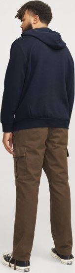 Jack & Jones CORP LOGO PLAY 5 Print Hoodie Navy Blazer - Tröjor & hoodies - Stora hoodies & tröjor - 2XL-14XL