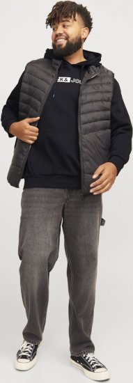 Jack & Jones CORP LOGO PLAY 5 Print Hoodie Black - Tröjor & hoodies - Stora hoodies & tröjor - 2XL-14XL