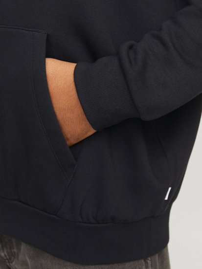 Jack & Jones CORP LOGO PLAY 5 Print Hoodie Black - Tröjor & hoodies - Stora hoodies & tröjor - 2XL-14XL