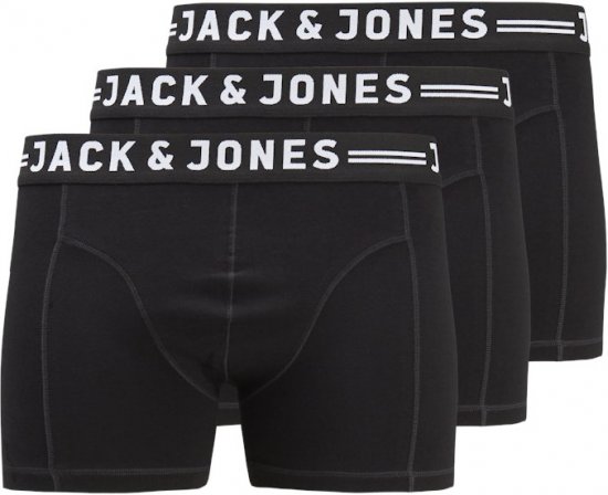 Jack & Jones SENSE Trunks 3-Pack Black - Underkläder & badkläder - Stora underkläder för män