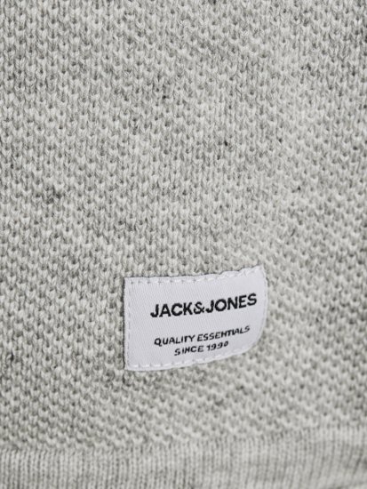 Jack & Jones HILL Knitted Sweater Light Grey Melange - Tröjor & hoodies - Stora hoodies & tröjor - 2XL-14XL