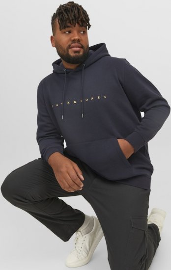 Jack & Jones STAR Hoodie Dark Navy - Tröjor & hoodies - Stora hoodies & tröjor - 2XL-14XL