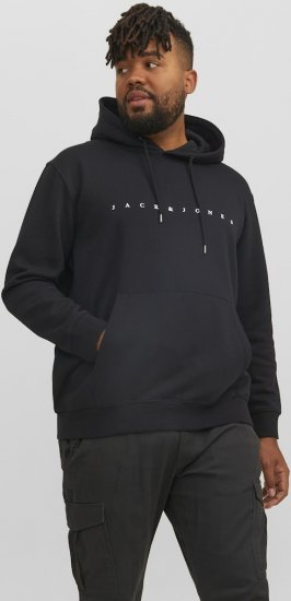 Jack & Jones STAR Hoodie Black - Tröjor & hoodies - Stora hoodies & tröjor - 2XL-14XL