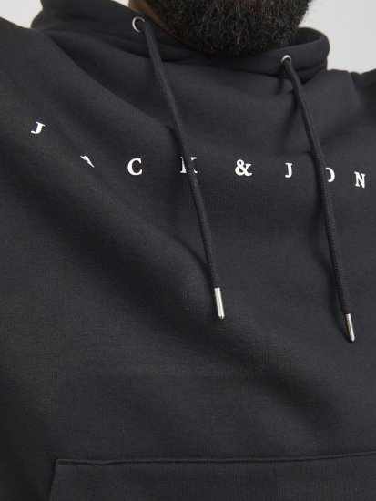 Jack & Jones STAR Hoodie Black - Tröjor & hoodies - Stora hoodies & tröjor - 2XL-14XL