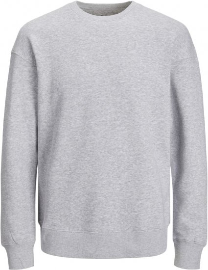 Jack & Jones BRADLEY Sweatshirt Light Grey Melange - Tröjor & hoodies - Stora hoodies & tröjor - 2XL-14XL
