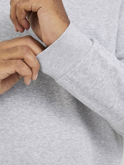 Jack & Jones BRADLEY Sweatshirt Light Grey Melange - Tröjor & hoodies - Stora hoodies & tröjor - 2XL-14XL