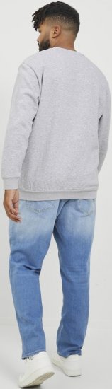 Jack & Jones BRADLEY Sweatshirt Light Grey Melange - Tröjor & hoodies - Stora hoodies & tröjor - 2XL-14XL