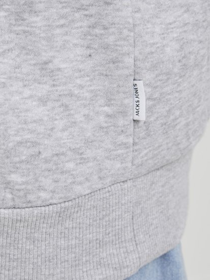 Jack & Jones BRADLEY Sweatshirt Light Grey Melange - Tröjor & hoodies - Stora hoodies & tröjor - 2XL-14XL