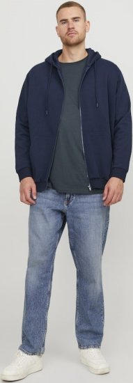 Jack & Jones BRADLEY Zip Hoodie Navy Blazer - Tröjor & hoodies - Stora hoodies & tröjor - 2XL-14XL