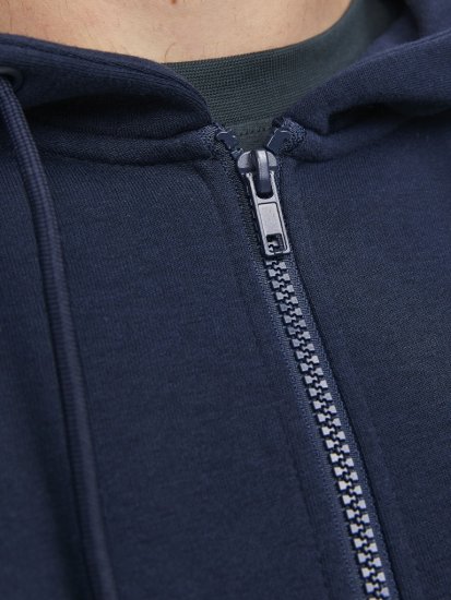 Jack & Jones BRADLEY Zip Hoodie Navy Blazer - Tröjor & hoodies - Stora hoodies & tröjor - 2XL-14XL
