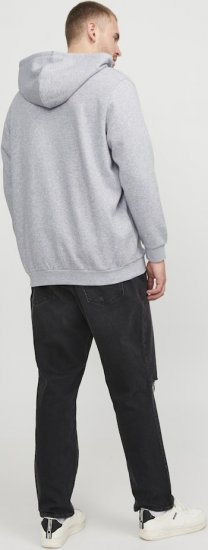 Jack & Jones BRADLEY Zip Hoodie Light Grey Melange - Tröjor & hoodies - Stora hoodies & tröjor - 2XL-14XL
