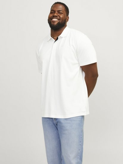 Jack & Jones Rodney Short Sleeve Polo White - Pikétröjor - Stora pikétröjor - 2XL-8XL