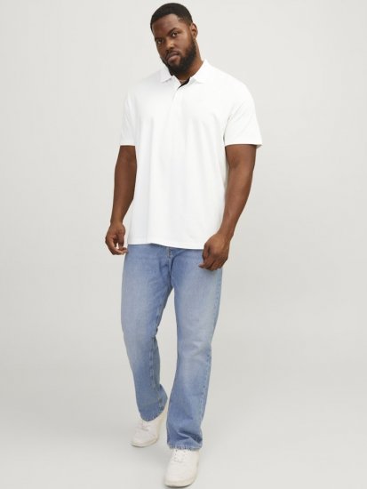 Jack & Jones Rodney Short Sleeve Polo White - Pikétröjor - Stora pikétröjor - 2XL-8XL