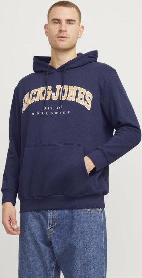 Jack & Jones CALEB Hoodie Navy Blazer - Tröjor & hoodies - Stora hoodies & tröjor - 2XL-14XL