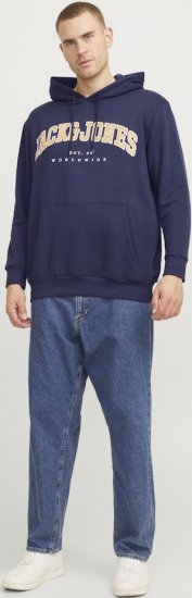 Jack & Jones CALEB Hoodie Navy Blazer - Tröjor & hoodies - Stora hoodies & tröjor - 2XL-14XL