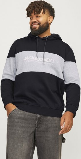 Jack & Jones LEGACY 2 Color Hoodie Black - Tröjor & hoodies - Stora hoodies & tröjor - 2XL-14XL