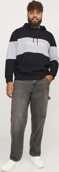 Jack & Jones LEGACY 2 Color Hoodie Black - Tröjor & hoodies - Stora hoodies & tröjor - 2XL-14XL