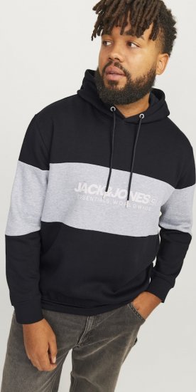 Jack & Jones LEGACY 2 Color Hoodie Black - Tröjor & hoodies - Stora hoodies & tröjor - 2XL-14XL