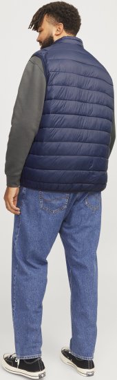 Jack & Jones SPRINT True Red Stitches BODYWARMER Navy Blazer - Jackor - Stora jackor - 2XL-12XL