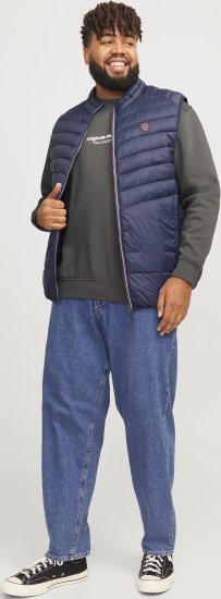 Jack & Jones SPRINT True Red Stitches BODYWARMER Navy Blazer - Jackor - Stora jackor - 2XL-12XL