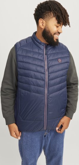 Jack & Jones SPRINT True Red Stitches BODYWARMER Navy Blazer - Jackor - Stora jackor - 2XL-12XL