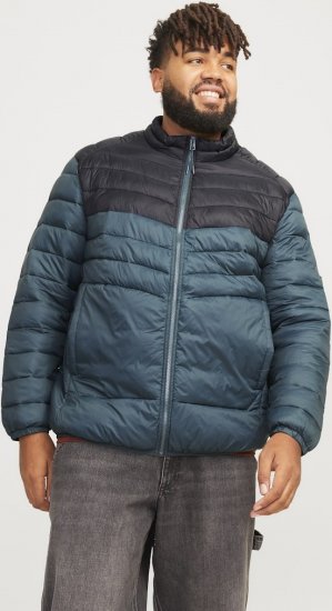 Jack & Jones SPRINT Black Blocking Quilted Collar Jacket Teal - Jackor - Stora jackor - 2XL-12XL