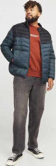 Jack & Jones SPRINT Black Blocking Quilted Collar Jacket Teal - Jackor - Stora jackor - 2XL-12XL