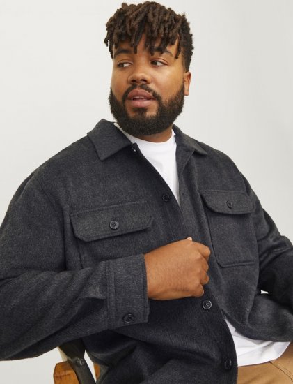 Jack & Jones BRADLEY OLLIE Overshirt LS Black - Skjortor - Stora skjortor - 2XL-8XL