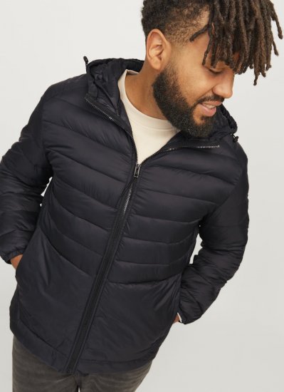 Jack & Jones SPRINT Quilted Hooded Jacket Black - Jackor - Stora jackor - 2XL-12XL