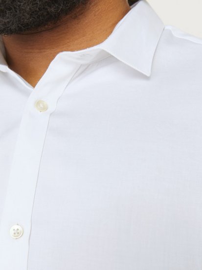 Jack & Jones ARMA LS Shirt White - Skjortor - Stora skjortor - 2XL-8XL