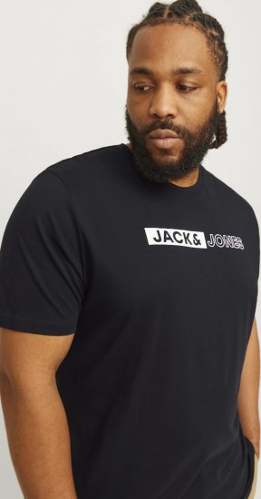 Jack & Jones CORP Logo Play 5 T-Shirt Black - T-shirts - Stora T-shirts - 2XL-14XL