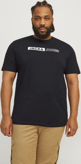 Jack & Jones CORP Logo Play 5 T-Shirt Black - T-shirts - Stora T-shirts - 2XL-14XL