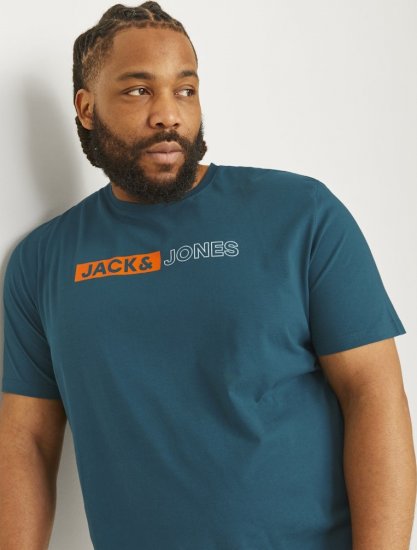 Jack & Jones CORP Logo Play 5 T-Shirt Deep Teal - T-shirts - Stora T-shirts - 2XL-14XL