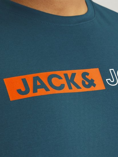 Jack & Jones CORP Logo Play 5 T-Shirt Deep Teal - T-shirts - Stora T-shirts - 2XL-14XL