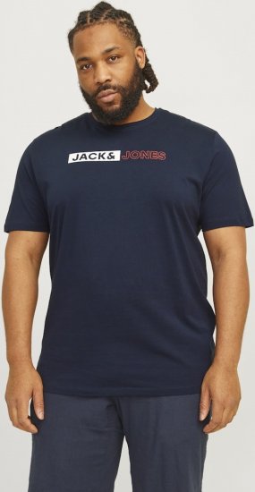 Jack & Jones CORP Logo Play 5 T-Shirt Navy Blazer - T-shirts - Stora T-shirts - 2XL-14XL