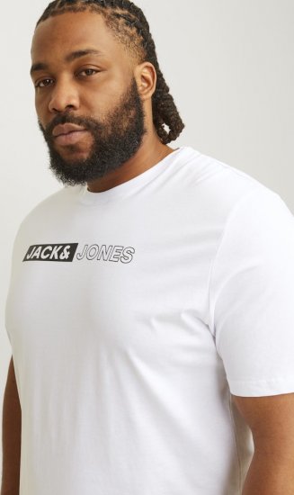 Jack & Jones CORP Logo Play 5 T-Shirt White - T-shirts - Stora T-shirts - 2XL-14XL