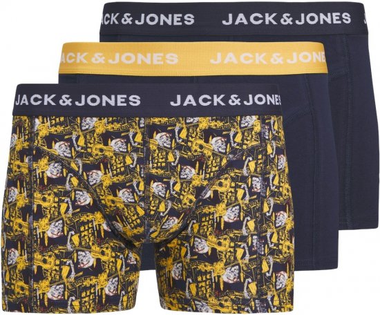 Jack & Jones SKULLROCK Trunks 3-Pack Navy Blazer - Underkläder & badkläder - Stora underkläder för män