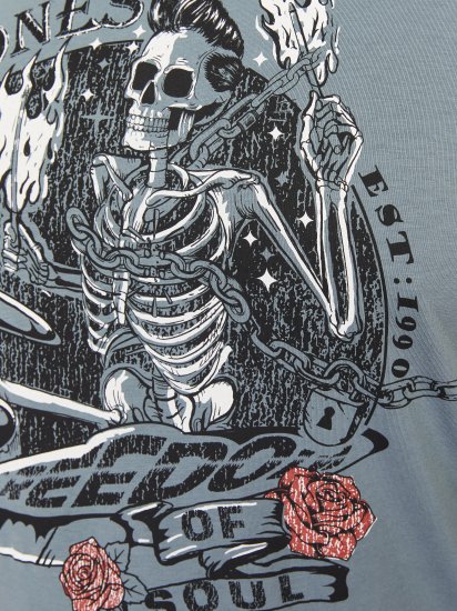 Jack & Jones JJSKULL ROCK T-Shirt Goblin Blue - T-shirts - Stora T-shirts - 2XL-14XL