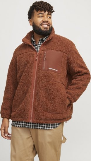 Jack & Jones ESTERBRO High Collar Teddy Jacket Brandy Brown - Jackor - Stora jackor - 2XL-12XL