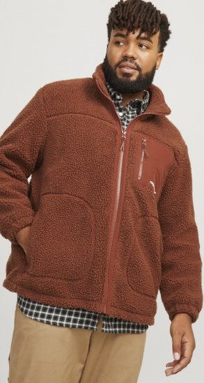 Jack & Jones ESTERBRO High Collar Teddy Jacket Brandy Brown - Jackor - Stora jackor - 2XL-12XL