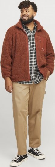 Jack & Jones ESTERBRO High Collar Teddy Jacket Brandy Brown - Jackor - Stora jackor - 2XL-12XL