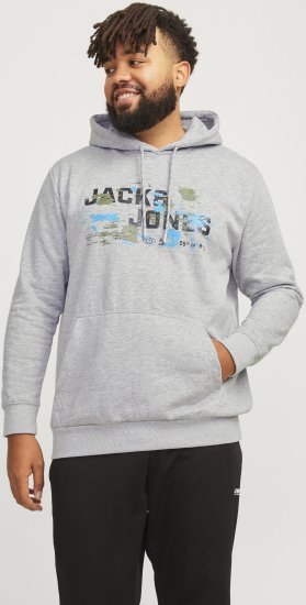 Jack & Jones JCOOUTDOOR Hoodie Light Grey - Tröjor & hoodies - Stora hoodies & tröjor - 2XL-14XL