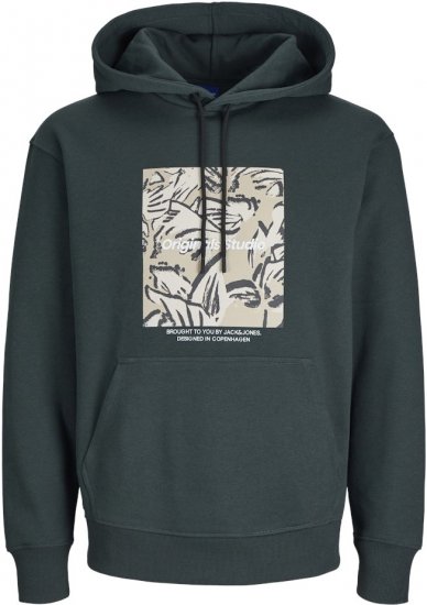 Jack & Jones ESTERBRO Hoodie Dark Green - Tröjor & hoodies - Stora hoodies & tröjor - 2XL-14XL