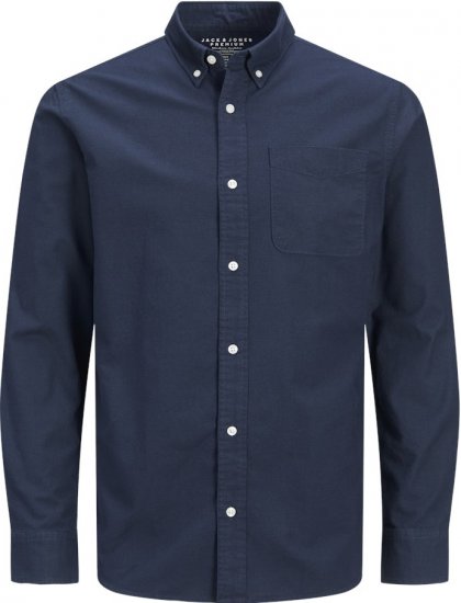 Jack & Jones Brook Oxford Long Sleeve Shirt Navy Blazer - Skjortor - Stora skjortor - 2XL-8XL