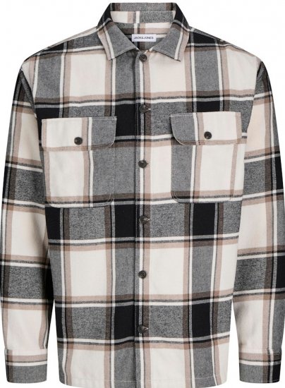 Jack & Jones Charge Overshirt Long Sleeve Crockery - Skjortor - Stora skjortor - 2XL-8XL