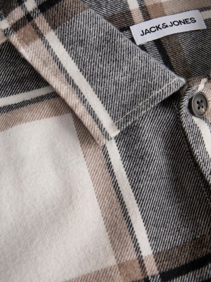 Jack & Jones Charge Overshirt Long Sleeve Crockery - Skjortor - Stora skjortor - 2XL-8XL