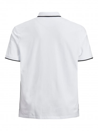 Jack & Jones PAULOS Short Sleeve Polo White/PS - Pikétröjor - Stora pikétröjor - 2XL-8XL